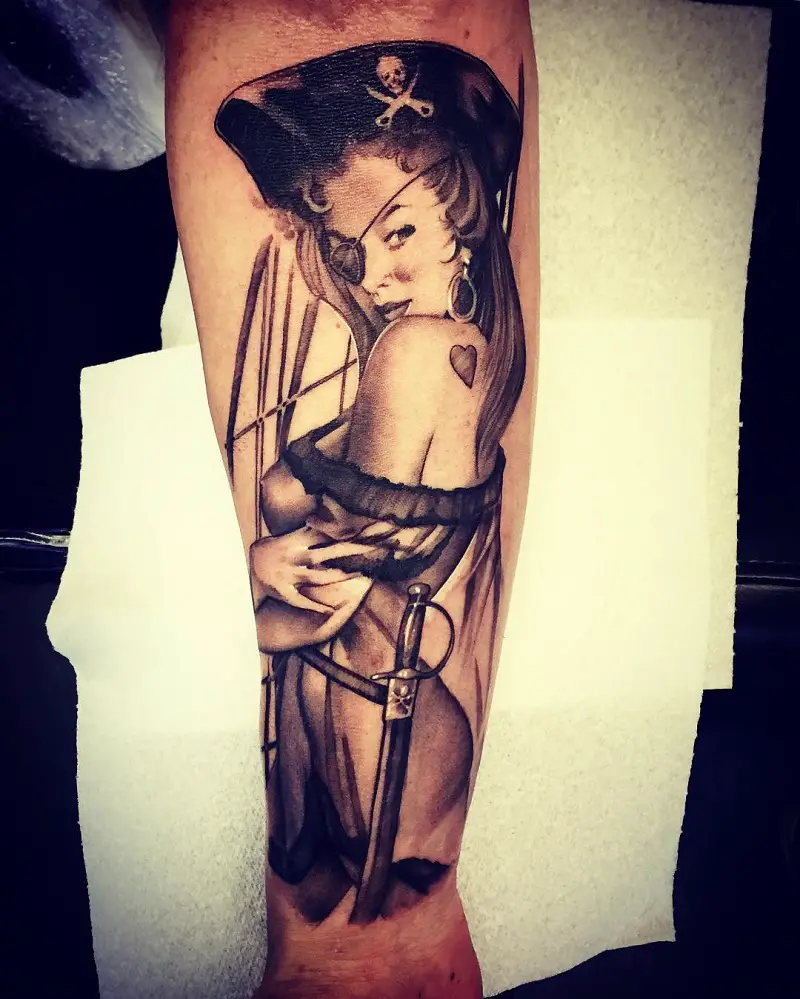 Pin Up Pirate Tattoo 1