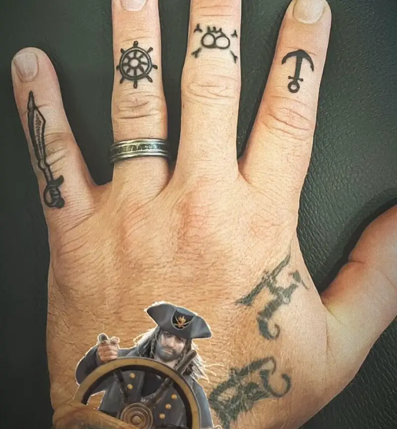 Pirate Finger Tattoo 1