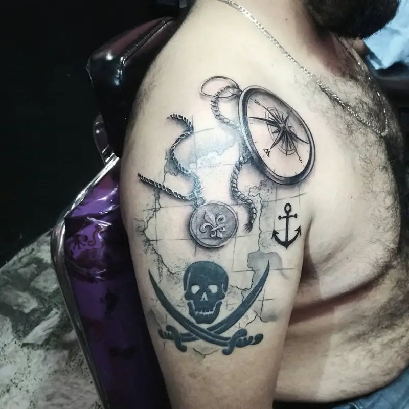 Pirate Map Tattoo 2