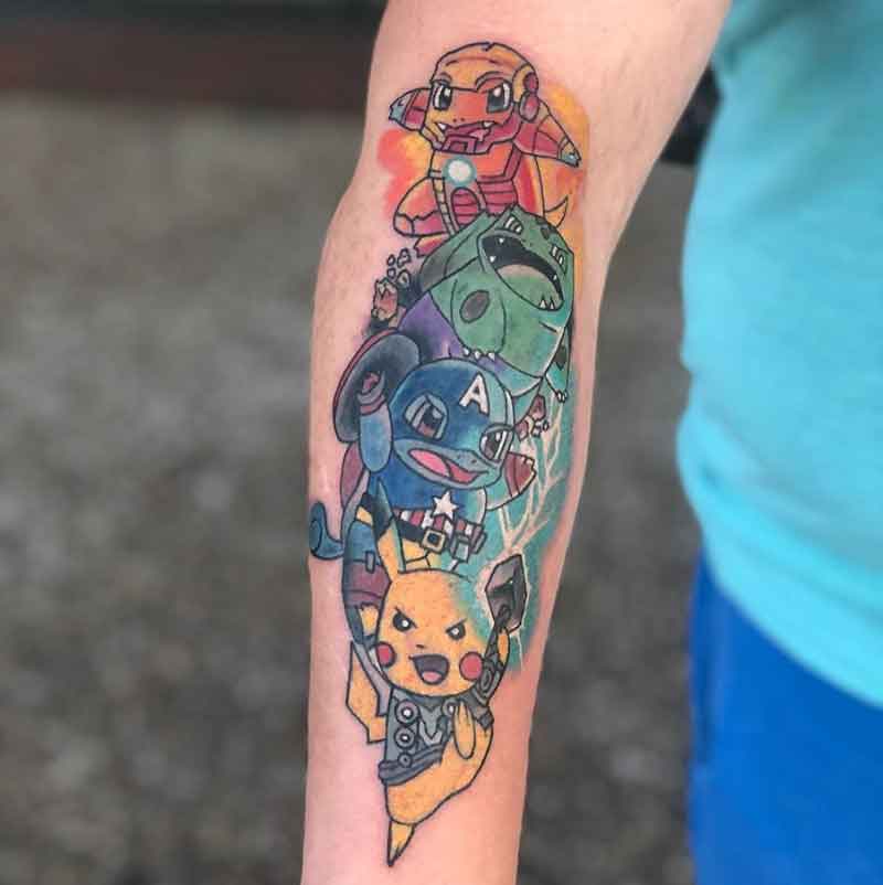 Pokemon Avengers Tattoo 3