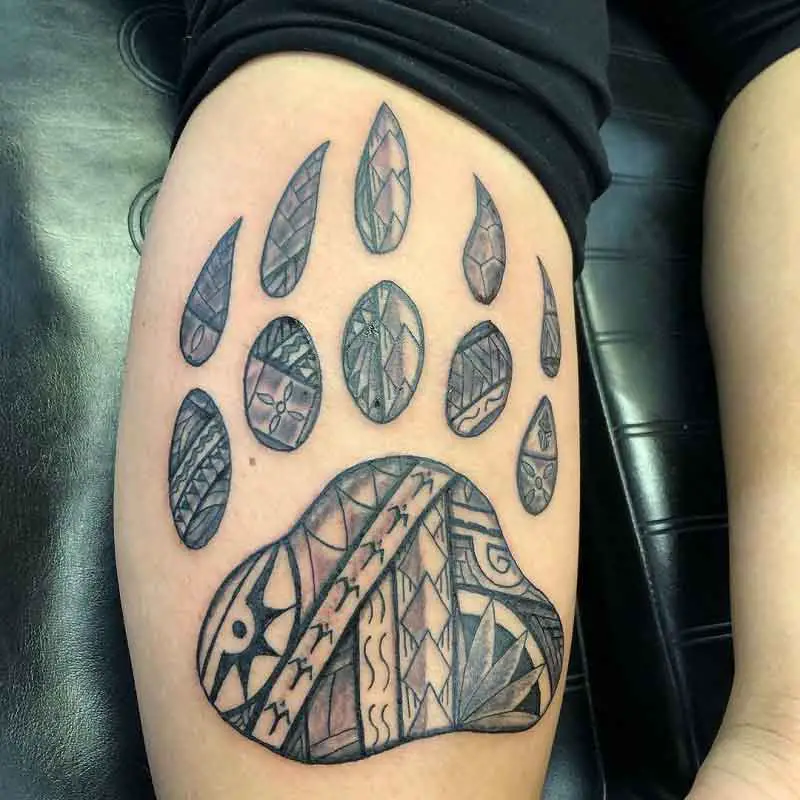 Polynesian Bear Paw Tattoo 3