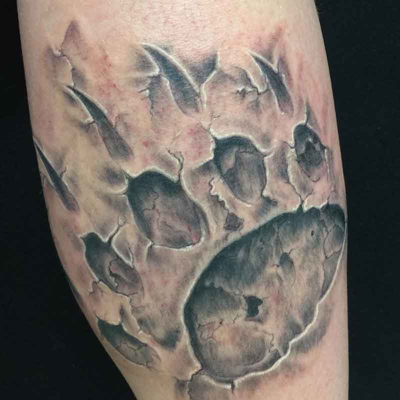 Realistic Bear Paw Tattoo 1