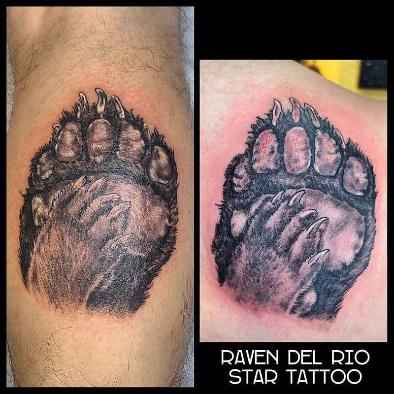 Realistic Bear Paw Tattoo 2
