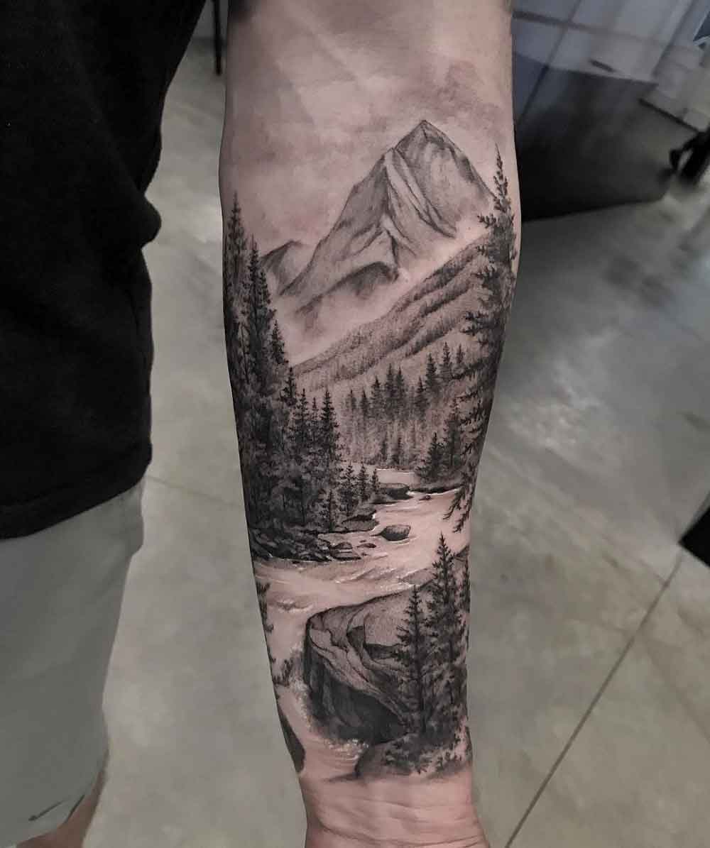 Realistic Mountain Tattoo 1