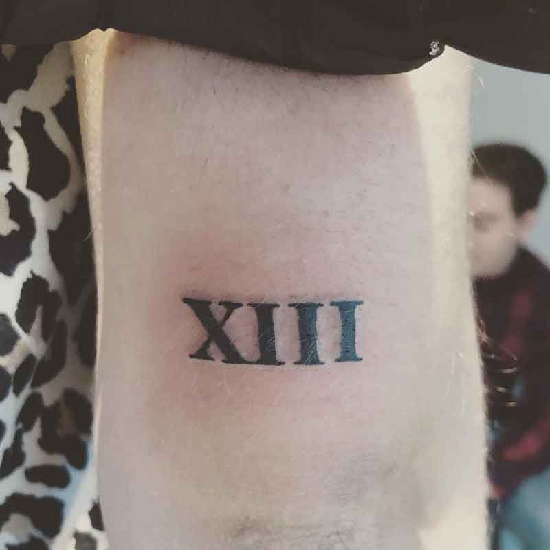 Roman Numeral 13 Tattoo 2