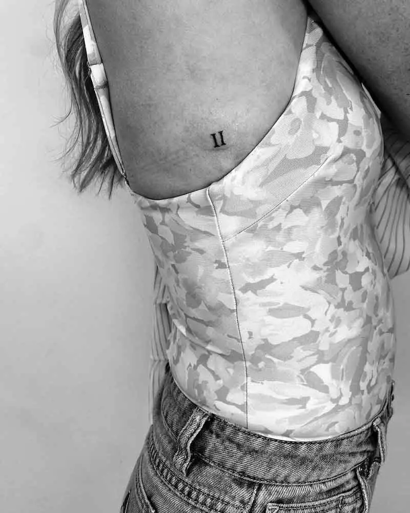 Roman Numeral 2 Tattoo 1