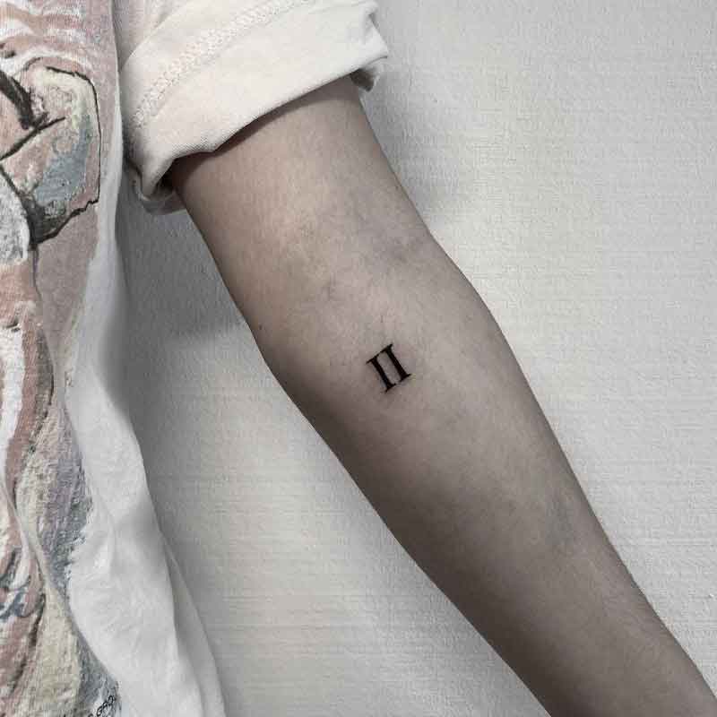 Roman Numeral 2 Tattoo 2