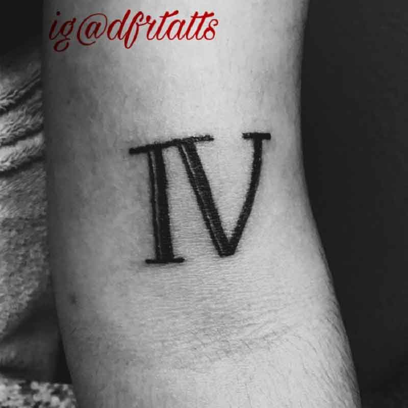 Roman Numeral 4 Tattoo 1