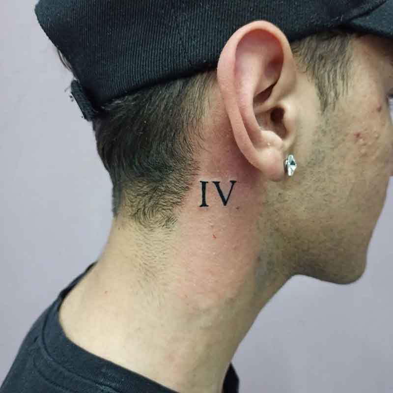 Roman Numeral 4 Tattoo 3