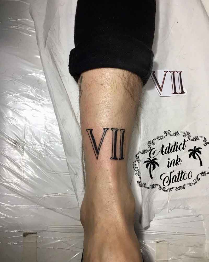 Roman Numeral 7 Tattoo 1