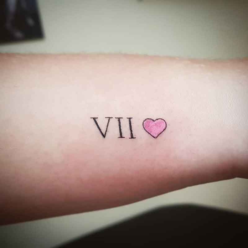 Roman Numeral 7 Tattoo 2