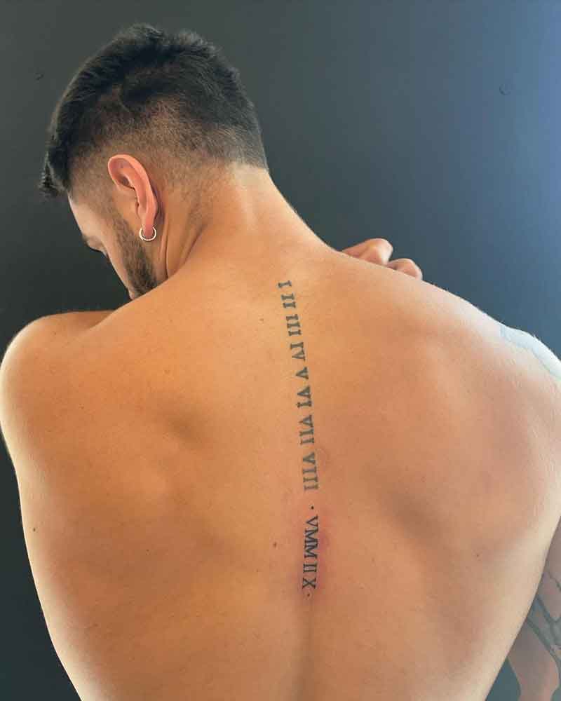 Roman Numeral Back Tattoo 3