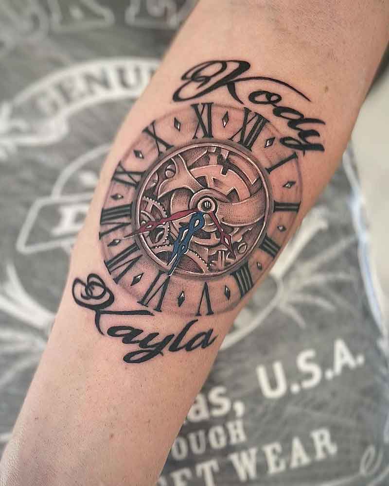 Roman Numeral Clock Tattoo 1