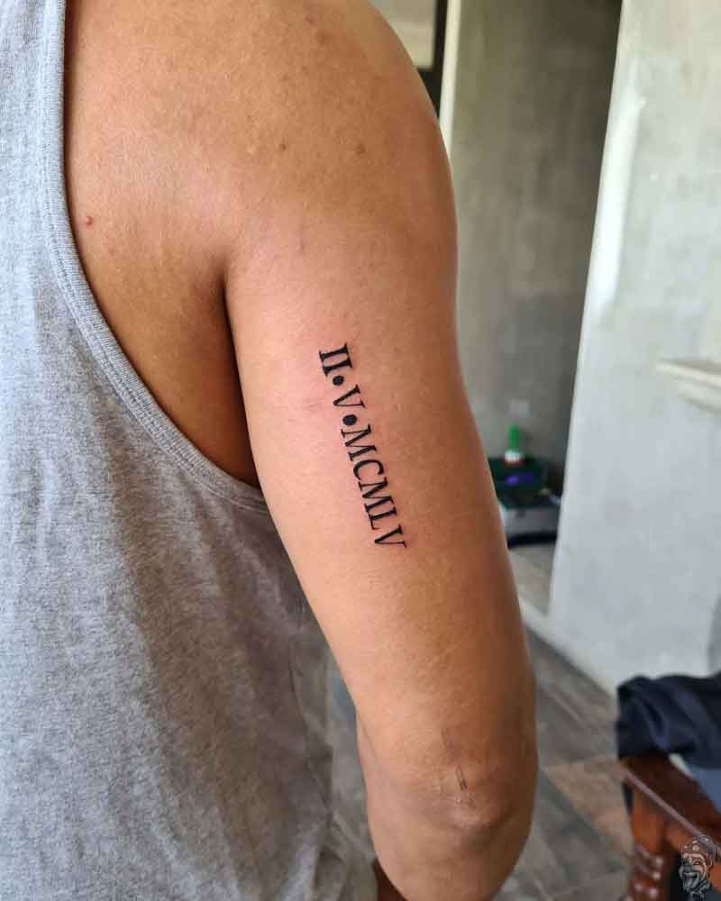 Roman Numeral Date Tattoo 1