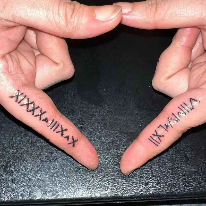 Roman Numeral Tattoo On Finger 2