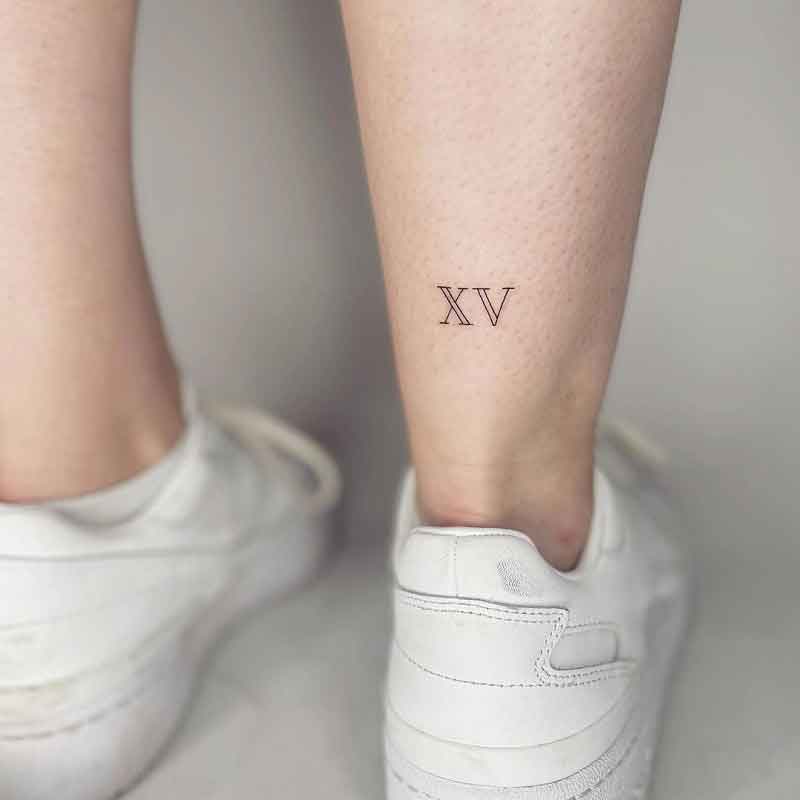 Roman Numeral Tattoo On Foot 1