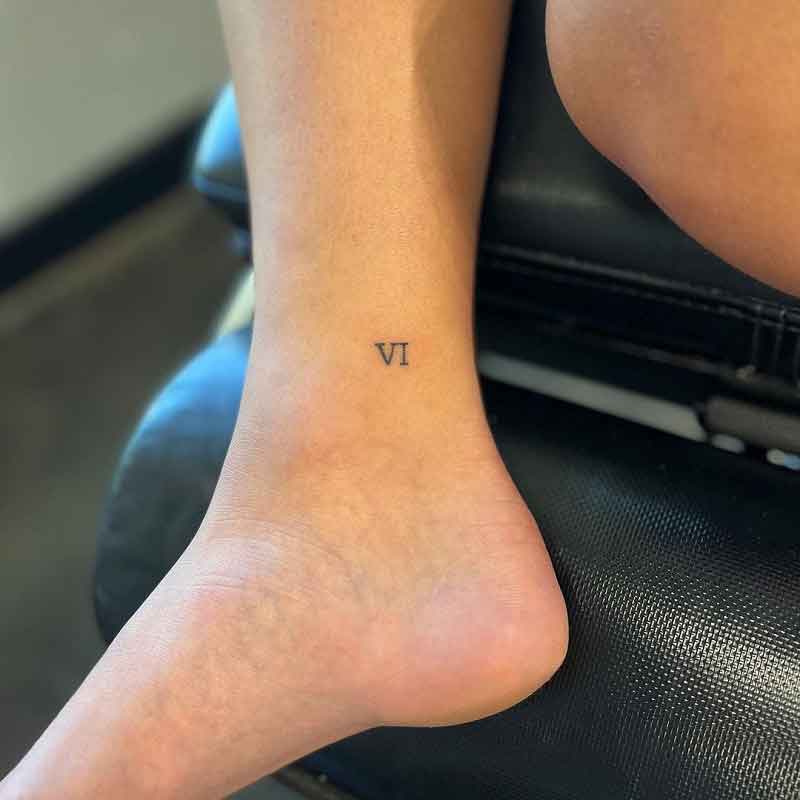 Roman Numeral Tattoo On Foot 2