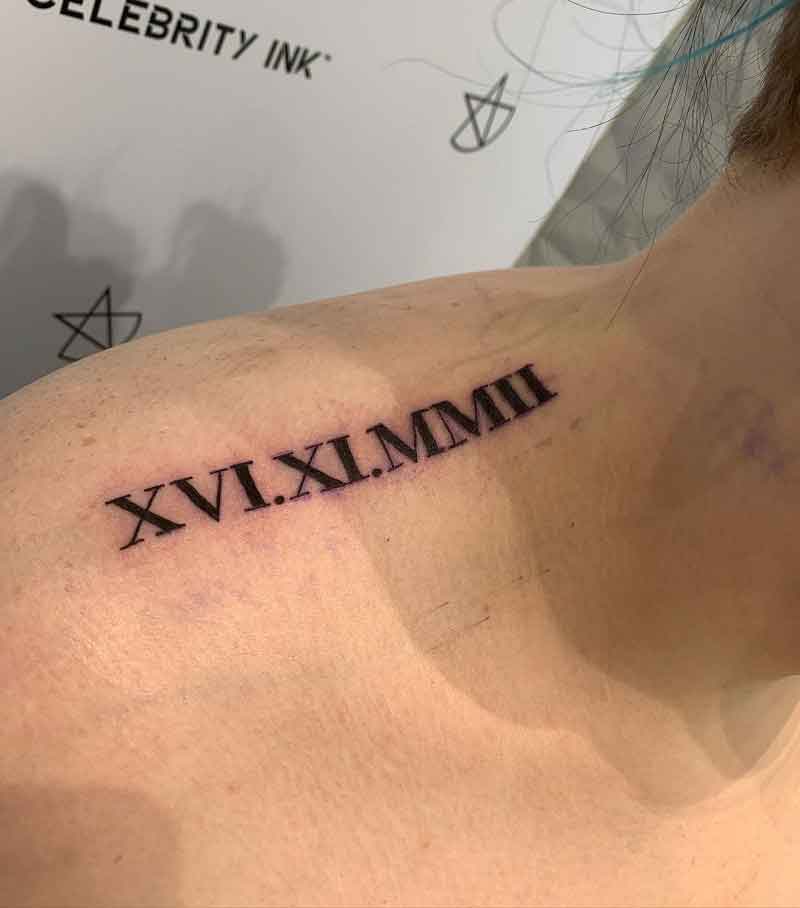 Roman Numeral Tattoo On Sholder 2