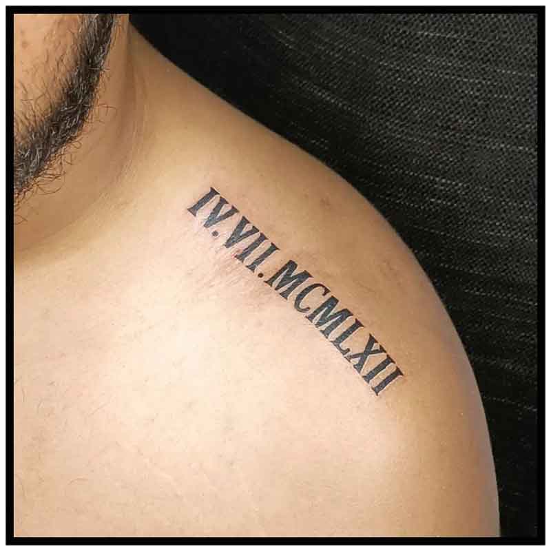 Roman Numeral Tattoo On Sholder 3