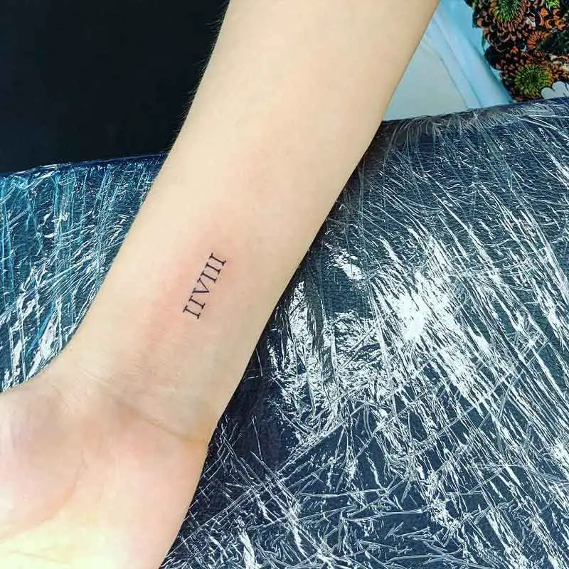 Roman Numeral Wrist Tattoo 3