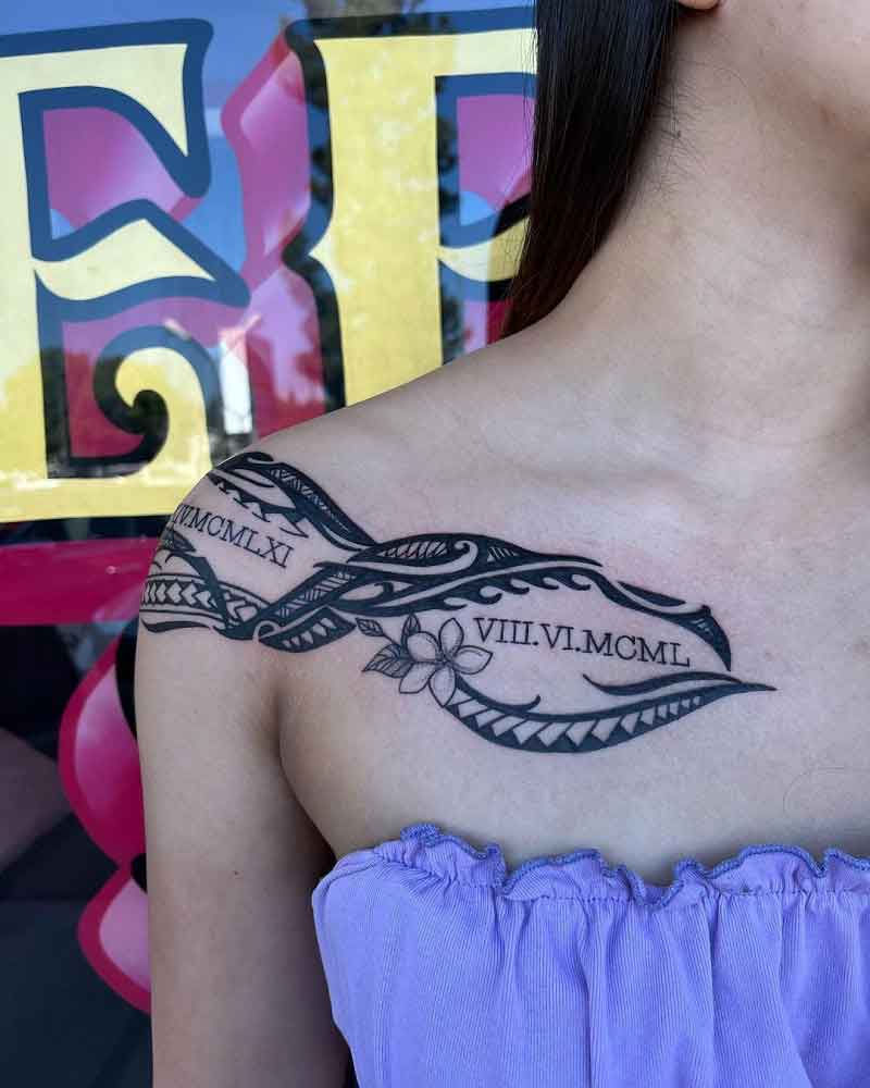 Roman Numerals Rib Tattoo 3