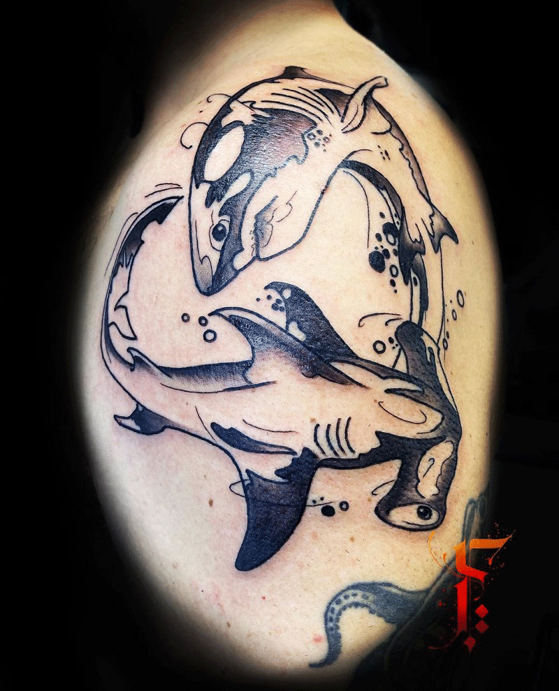 Shark Pisces Tattoo 1