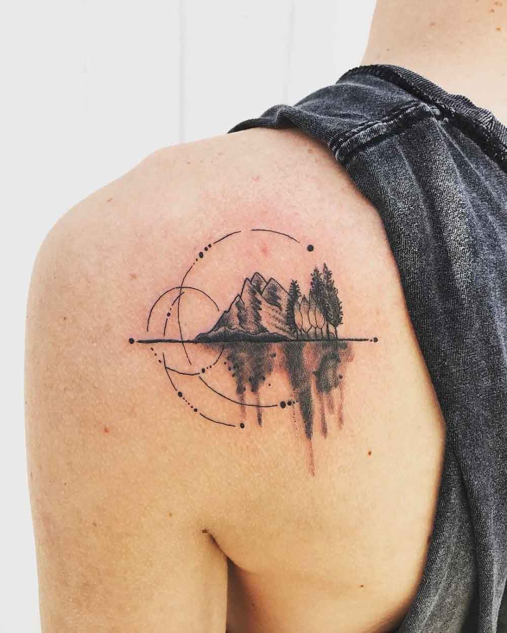 simple mountains tattoo