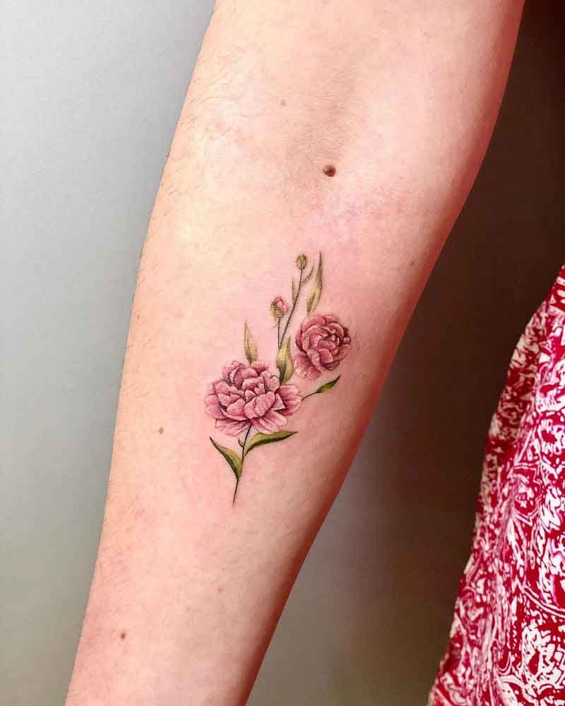 Small Peony Tattoo 1