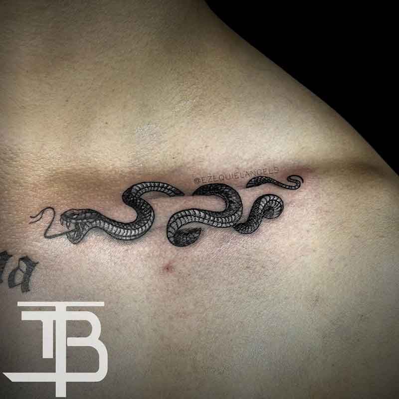 Snake Collarbone Tattoo 1