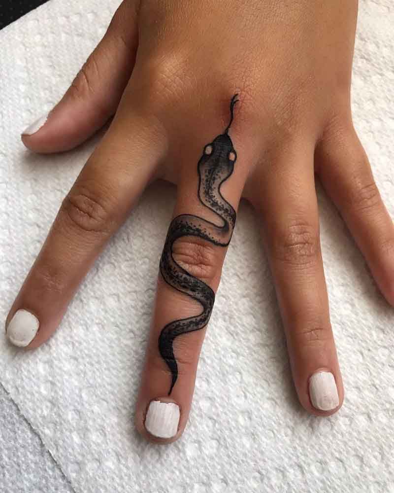 Snake Finger Tattoo 1