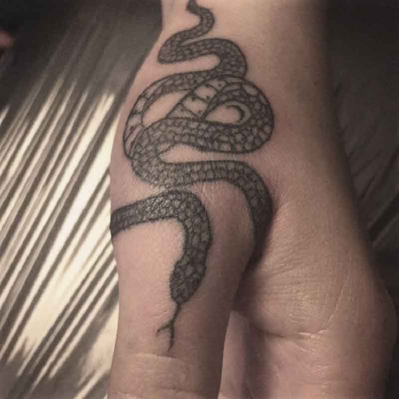 Snake Finger Tattoo 2
