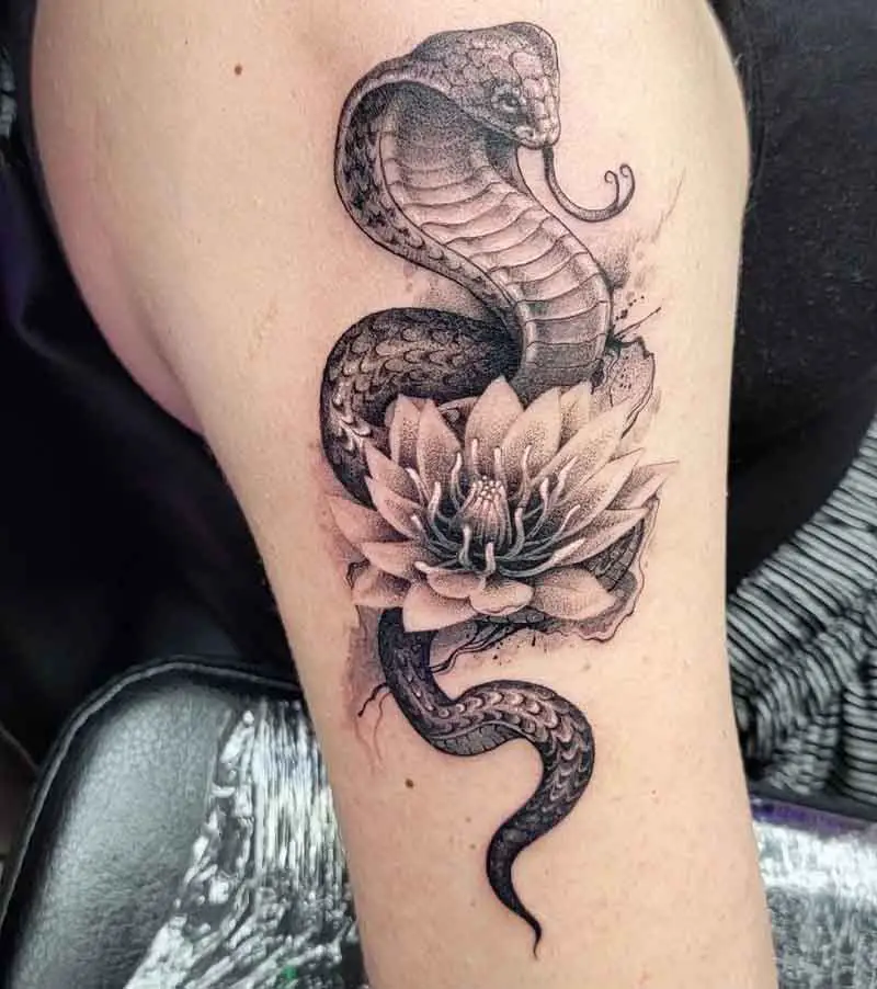 Snake Flower Tattoo Design 2