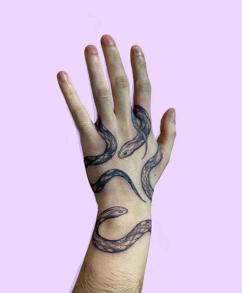 Snake Hand Tattoo 2