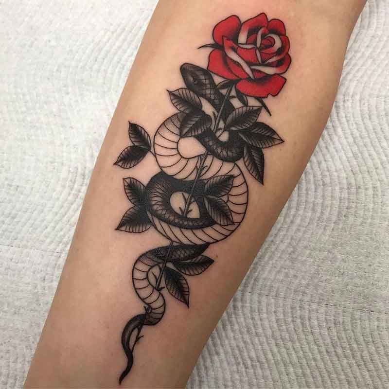 Snake Rose Tattoo 1