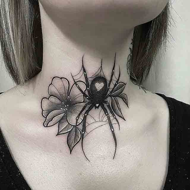 INK30tattoostudio  Line work spider web throat tattoo by scottie  Keneson  Facebook
