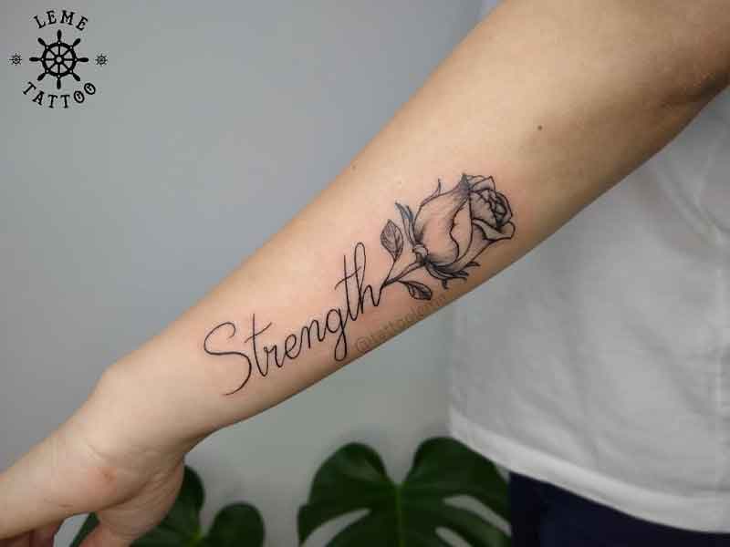 Strength Flower Tattoo 1