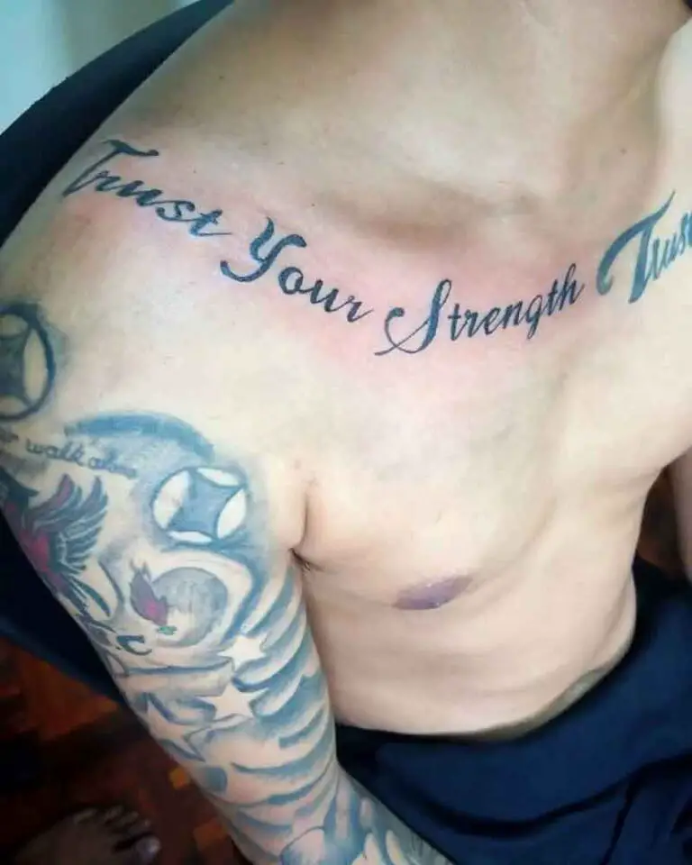 76 Meaningful Strength Tattoo Ideas You Need To See Strength Positive Energy Tattoo 3 768x960