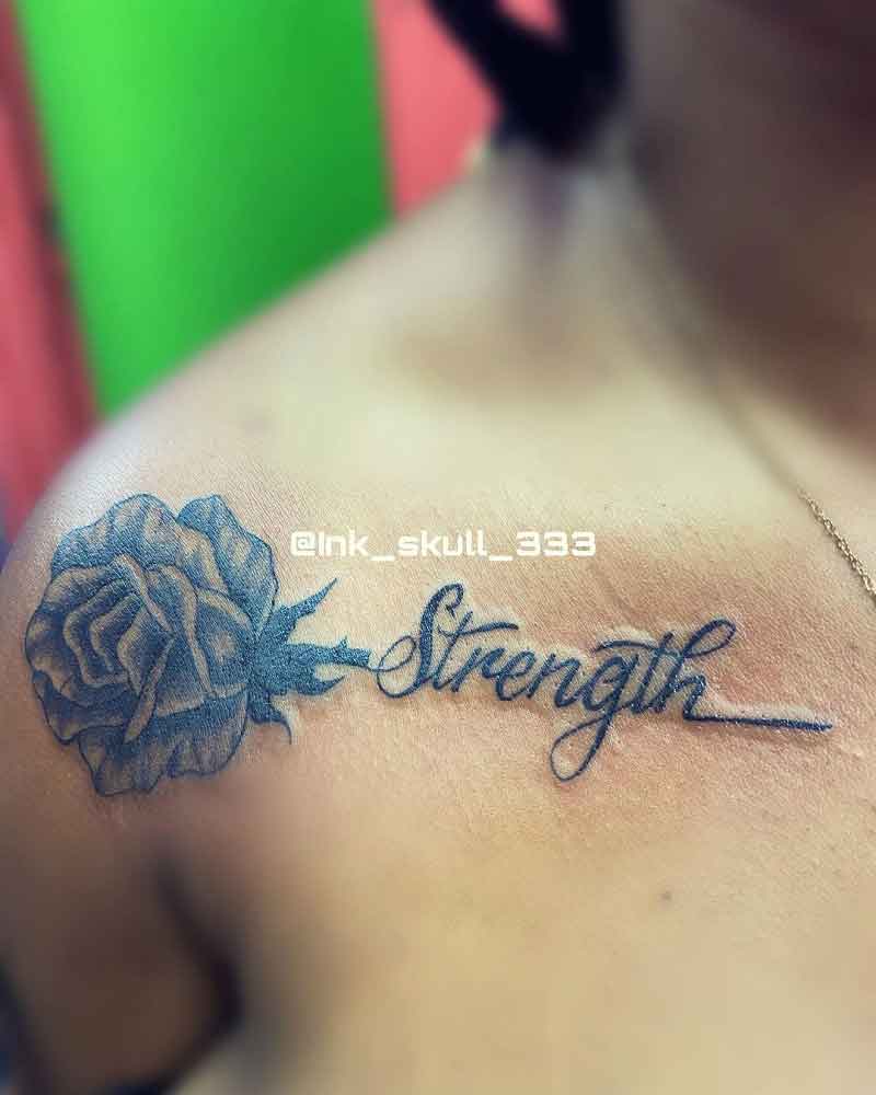Strength Rose Tattoo 2