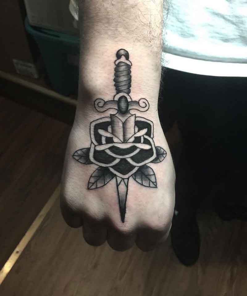 Traditional Black Rose Tattoo 2