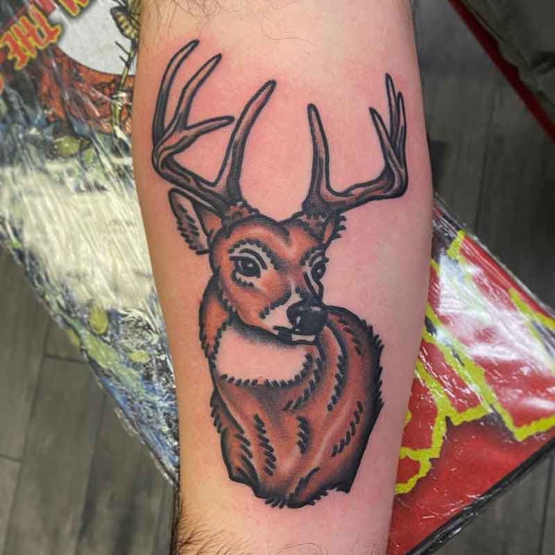 Traditional Deer Tattoo 1