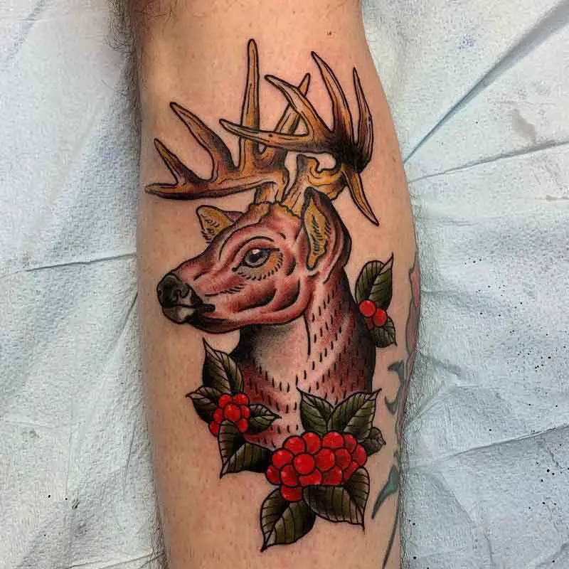 Traditional Deer Tattoo 2