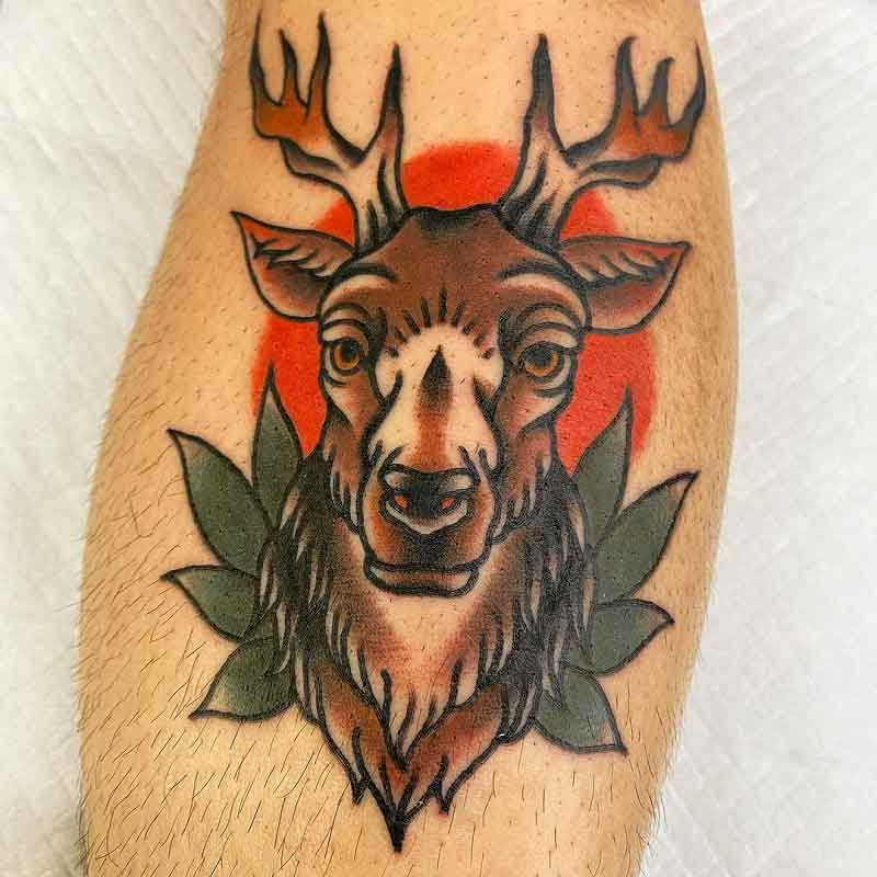 Traditional Deer Tattoo 3