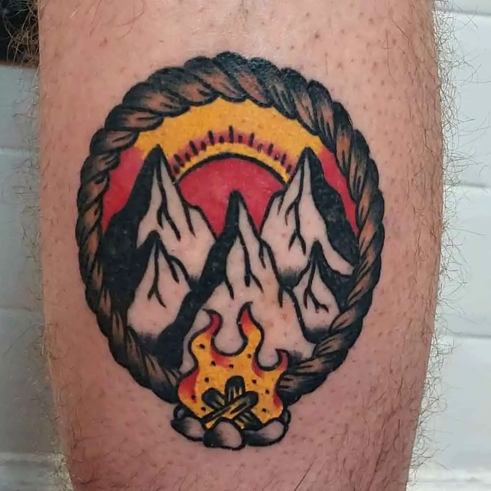 Traditional Mountain Tattoo 1