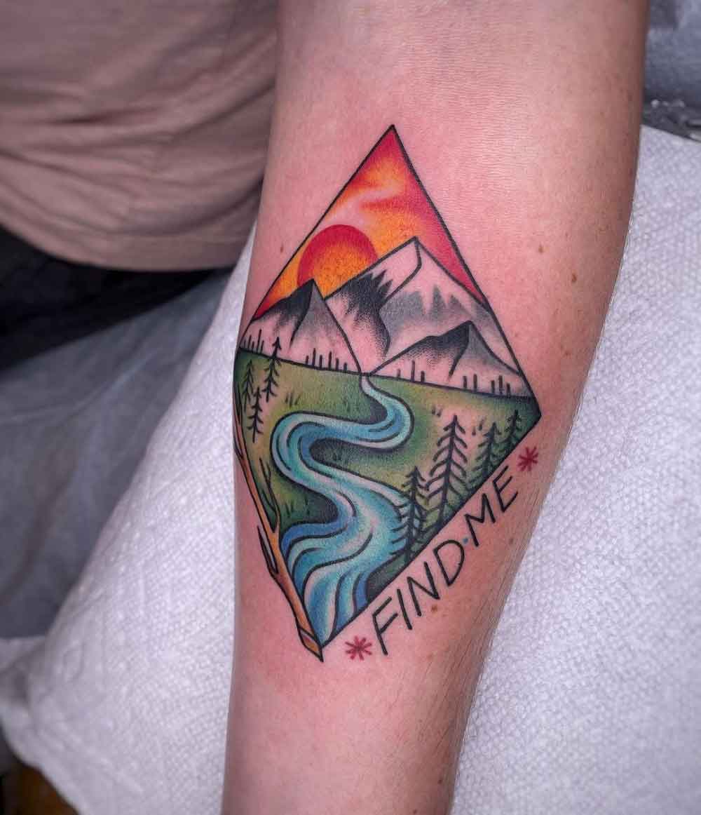 Traditional Mountain Tattoo 2