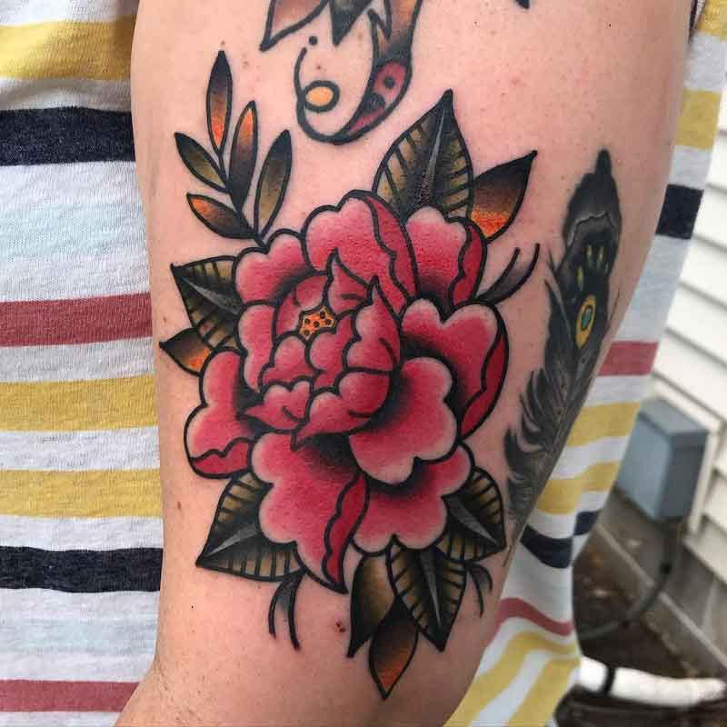 Traditional Peony Tattoo 1