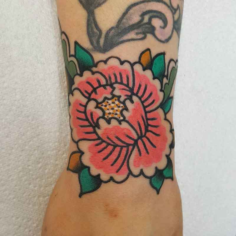 Traditional Peony Tattoo 2