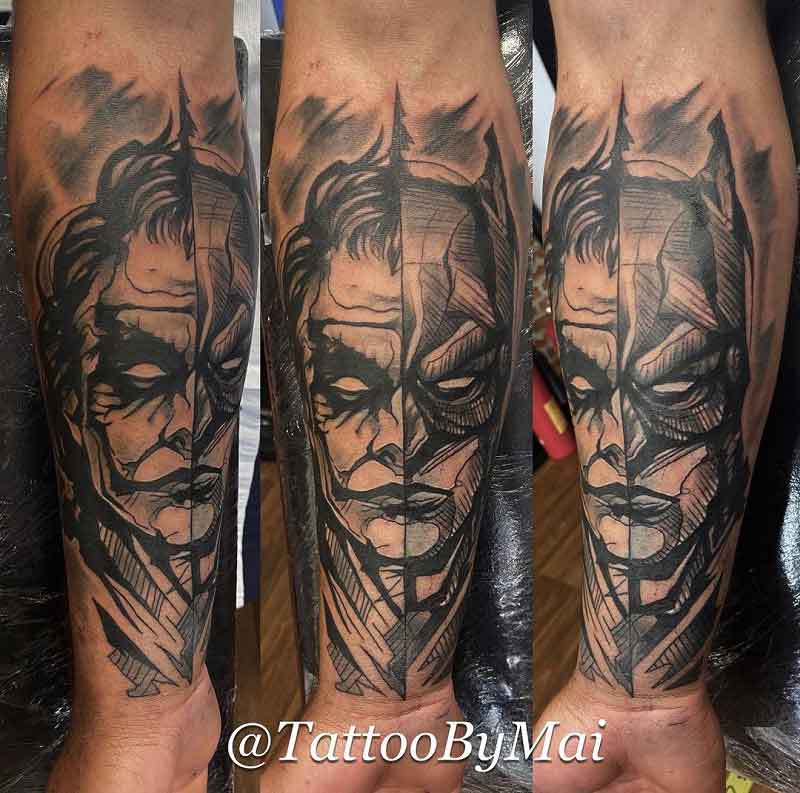 Two Face Batman Tattoo 3