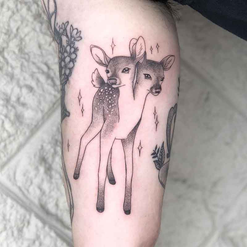 Two Headed Deer Tattoo 1