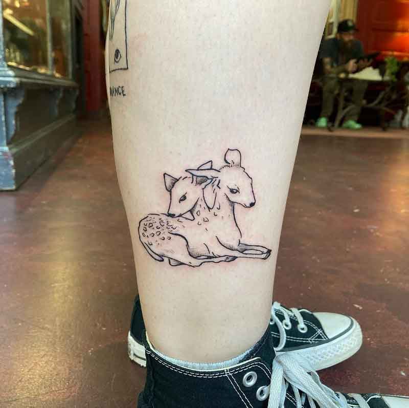 Two Headed Deer Tattoo 2