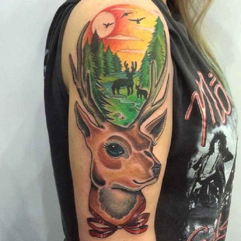 Vintage Deer Tattoo 2